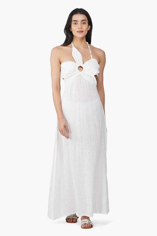 Set of 6 Nash White  Flora Solid Dress (S,M,L)