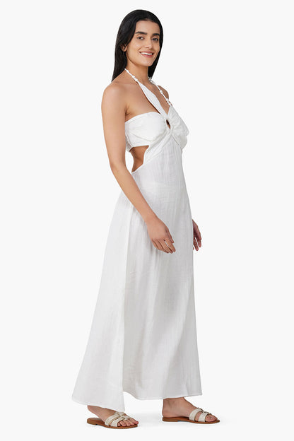 Set of 6 Nash White  Flora Solid Dress (S,M,L)