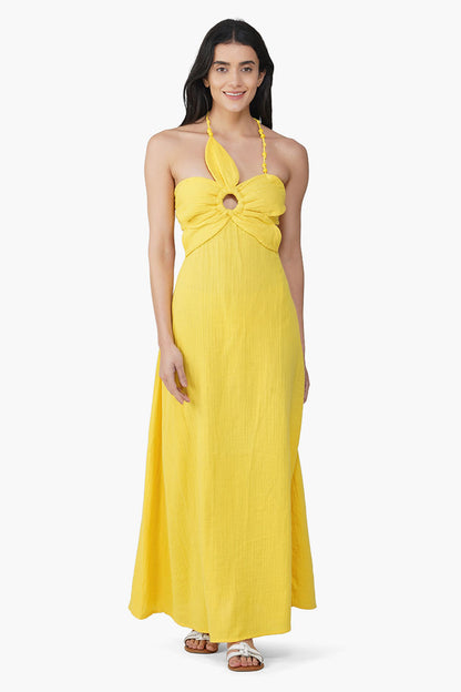 Set of 6 Nash Yellow Flora Solid Dress (S,M,L)