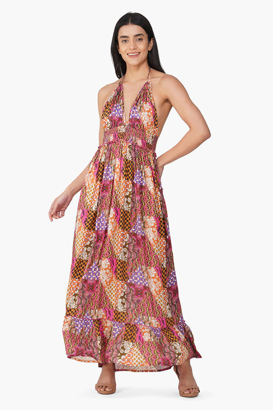 Set of 6 Lady Multiflora Maxi Dress (S,M,L)