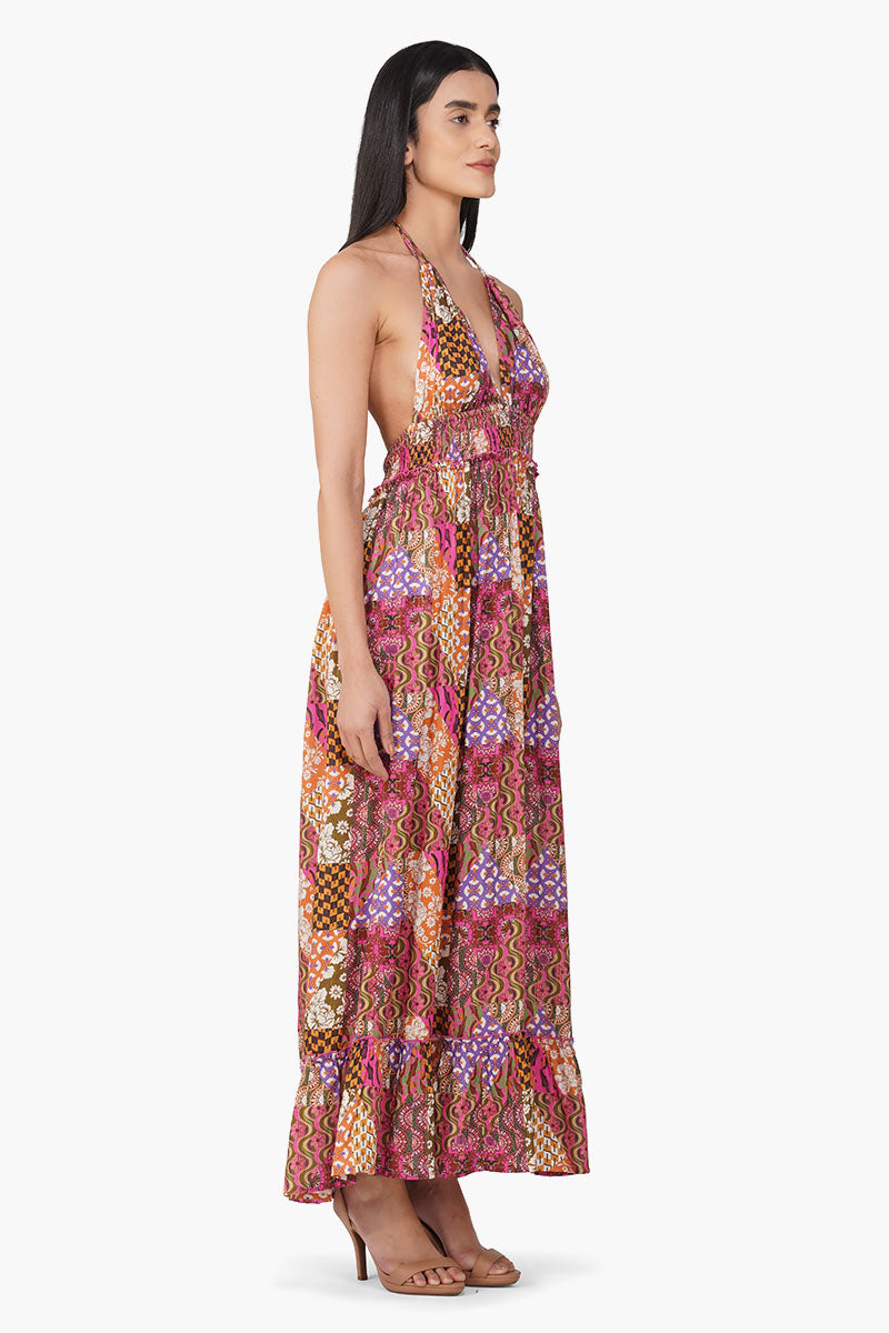 Set of 6 Lady Multiflora Maxi Dress (S,M,L)