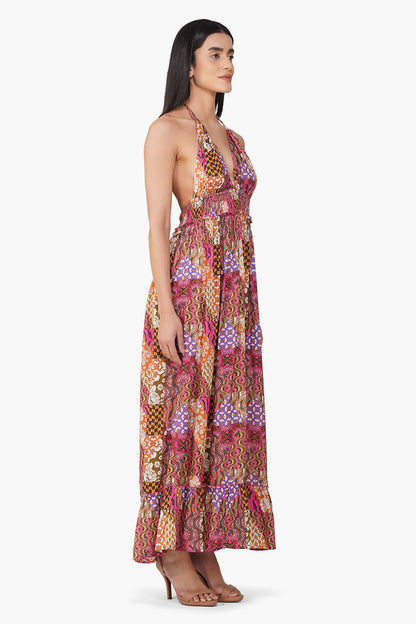 Set of 6 Lady Multiflora Maxi Dress (S,M,L)