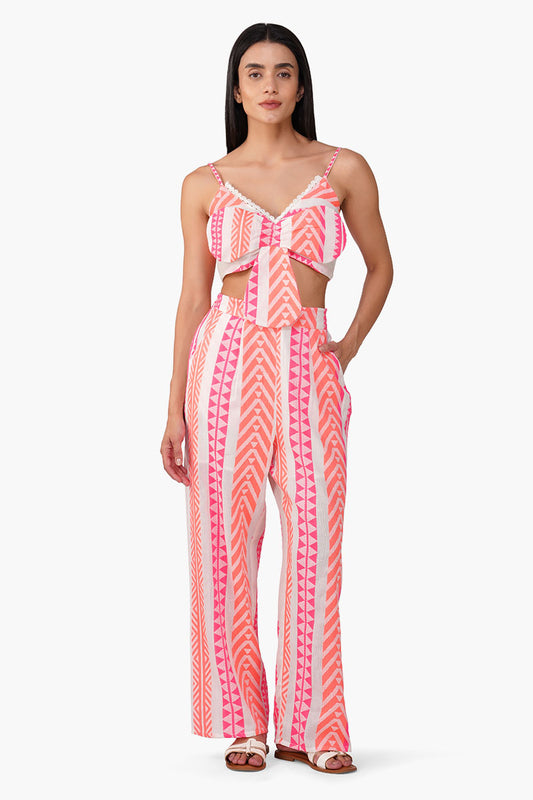 Set of 6 Rosy Salmon Jacquard Top (S,M,L)
