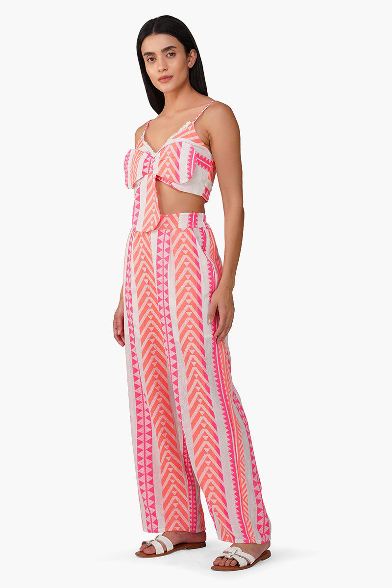 Set of 6 Rosy Salmon Jacquard Top (S,M,L)