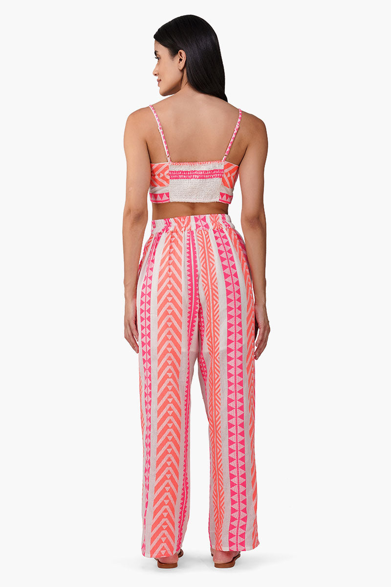 Set of 6 Rosy Salmon Jacquard Top (S,M,L)