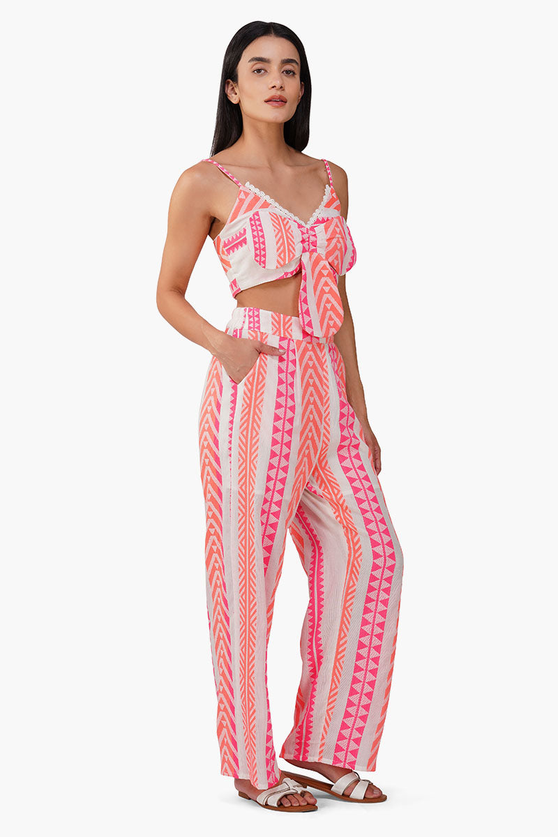 Set of 6 Rosy Salmon Jacquard Top (S,M,L)