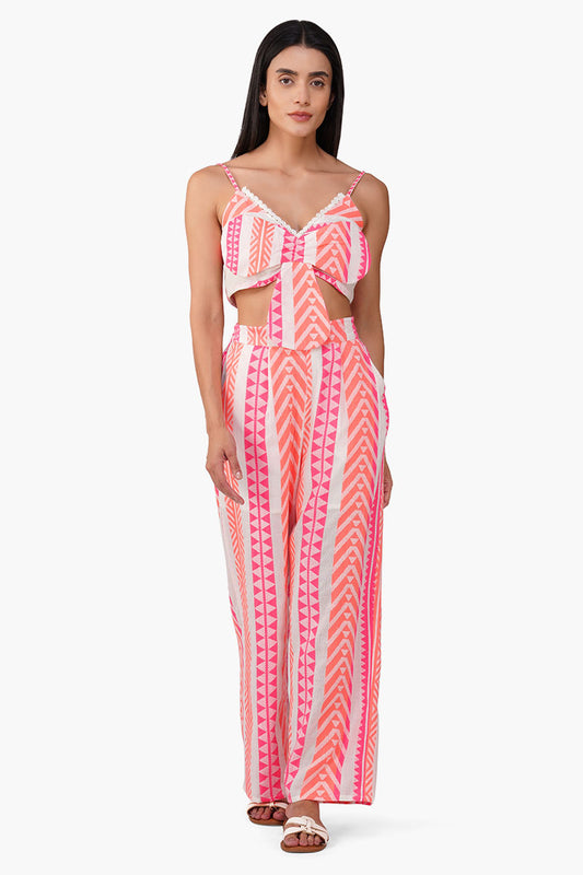 Set of 6 Rosy Salmon Jacquard Pant  (S,M,L)