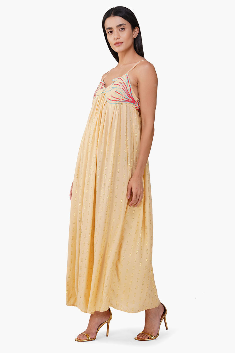 Set of 6 Embellished Desert Ariel Flared Maxi Dress  (S,M,L)
