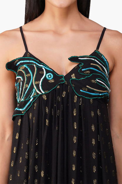 Set of 6 Embellished Midnight Ariel Flared Maxi Dress  (S,M,L)