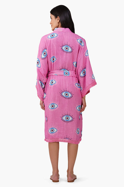 Set of 6 Devil Eye Pink Fringe Cover Up (S, M & L)
