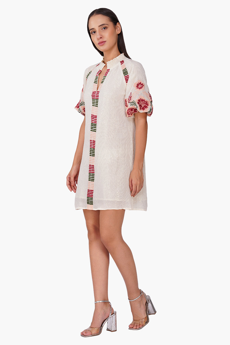 Set of 6 Floral Nude Embroidered Dress (S, M & L)
