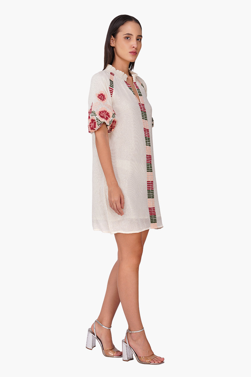 Set of 6 Floral Nude Embroidered Dress (S, M & L)
