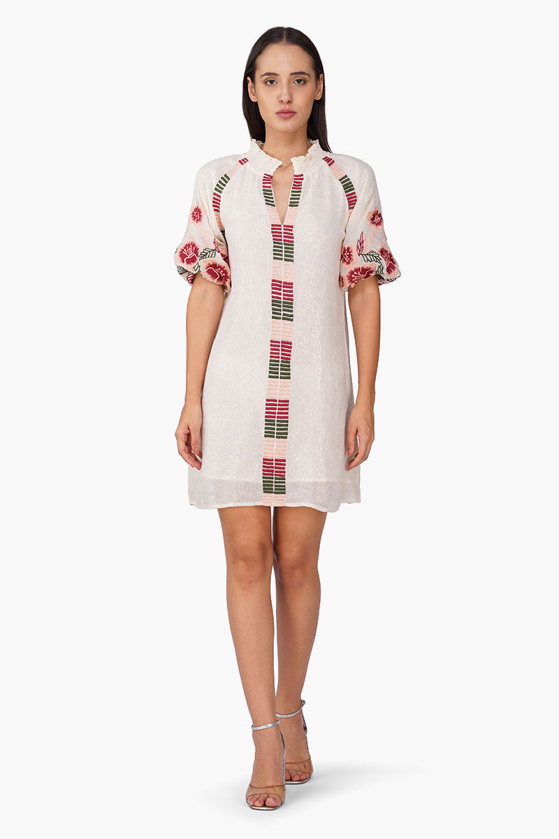 Set of 6 Floral Nude Embroidered Dress (S, M & L)