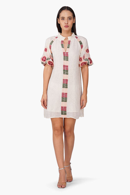 Set of 6 Floral Nude Embroidered Dress (S, M & L)