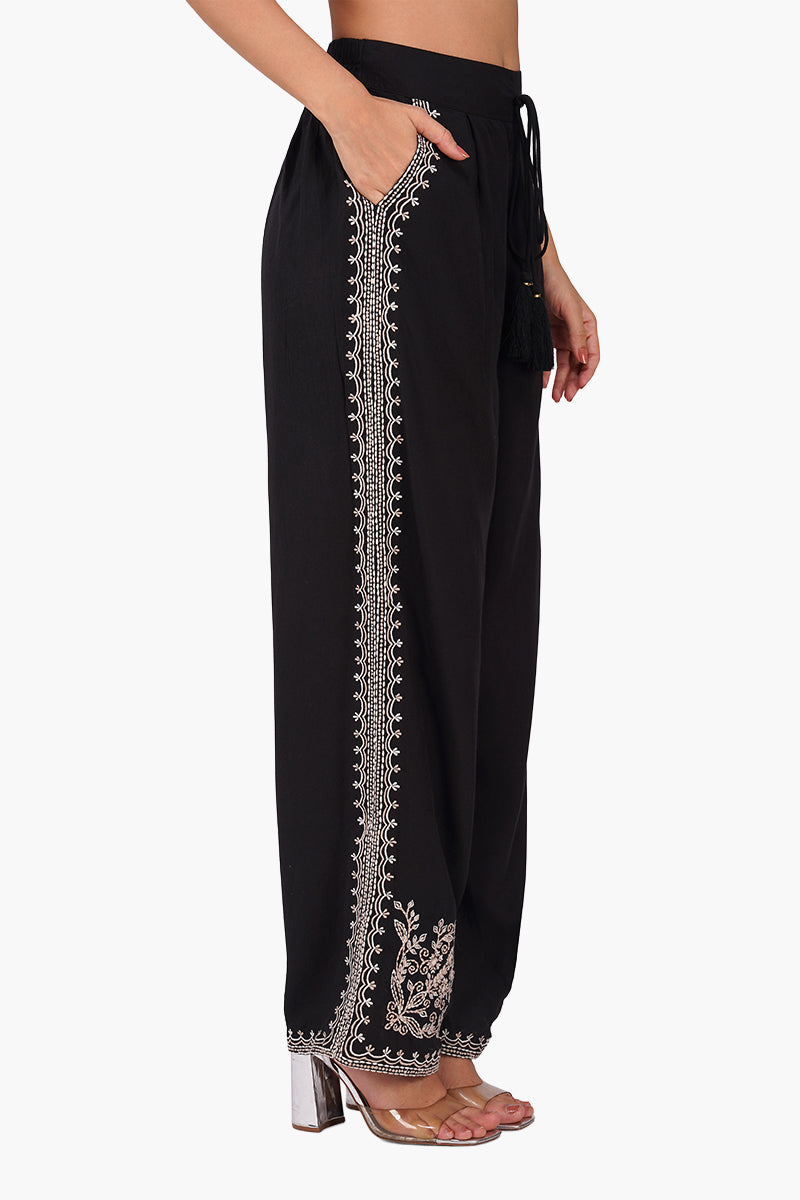 Set of 6 Monochrome Muse Embroidered Pants (S, M & L)