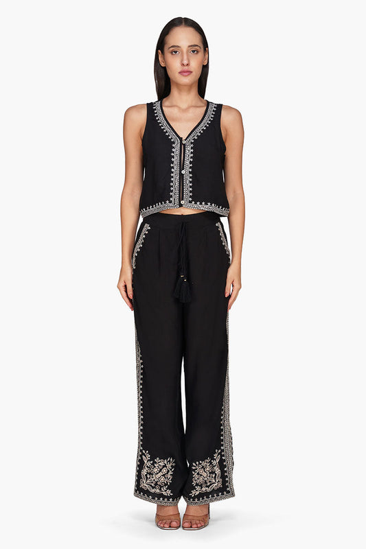 Set of 6 Monochrome Muse Embroidered Pants (S, M & L)