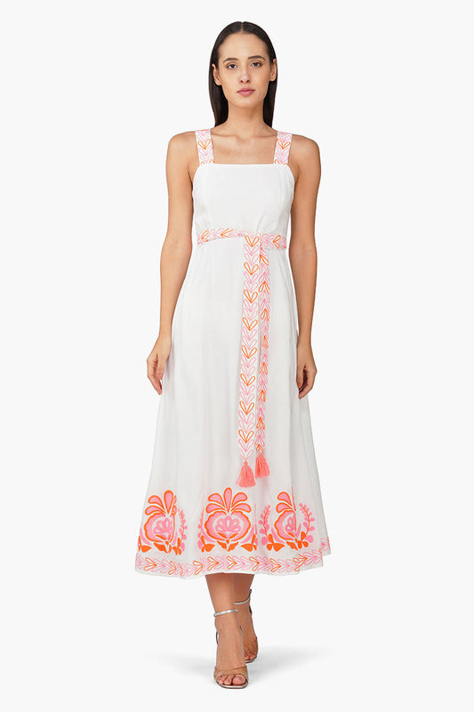 Set of 6 Marigold Mist Embroidered Maxi Dress (S, M & L)