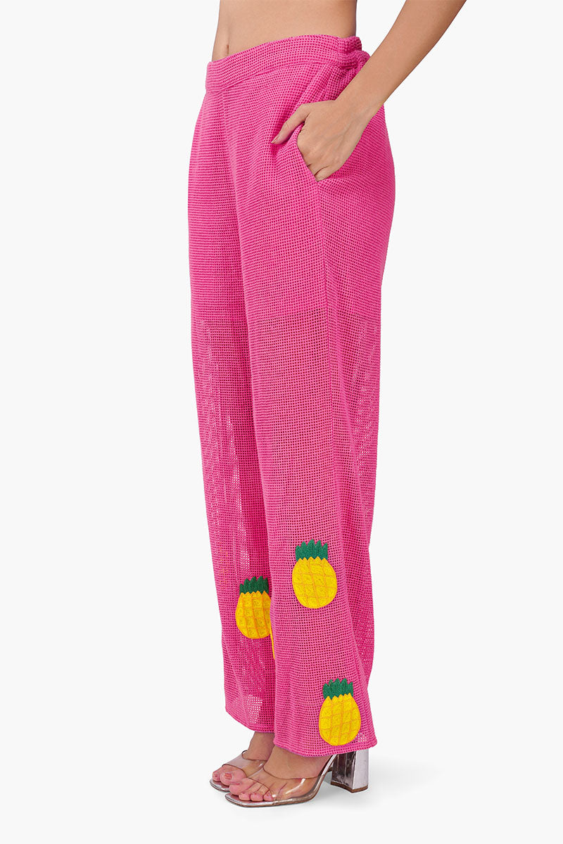 Set of 6 Pink Zest Embroidered Crochet Pants (S, M & L)