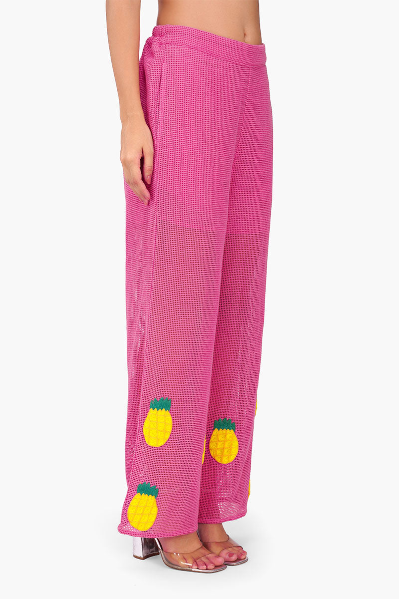 Set of 6 Pink Zest Embroidered Crochet Pants (S, M & L)