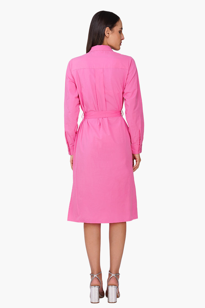 Set of 6 Bold Blink Pink Embellished Shirt Dress (S, M & L)
