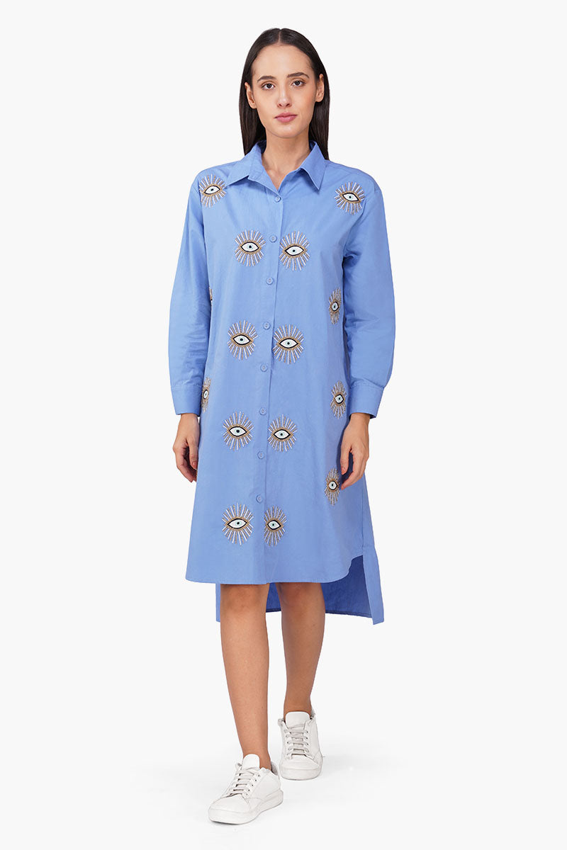 Set of 6 Peri Blink Embellished Shirt Dress (S, M & L)