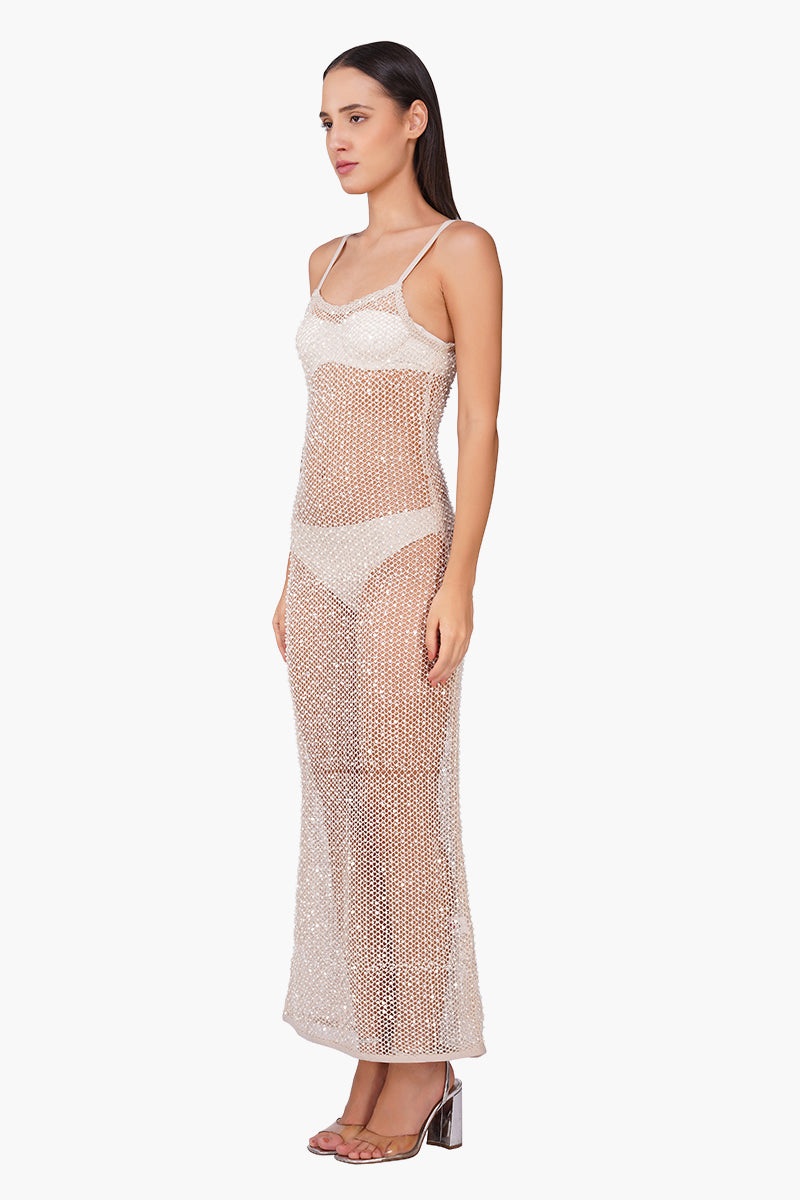 Set of 6 Silver Pearl Luxe Long Length Cover Up (S, M & L)