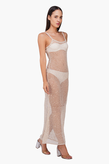 Set of 6 Silver Pearl Luxe Long Length Cover Up (S, M & L)