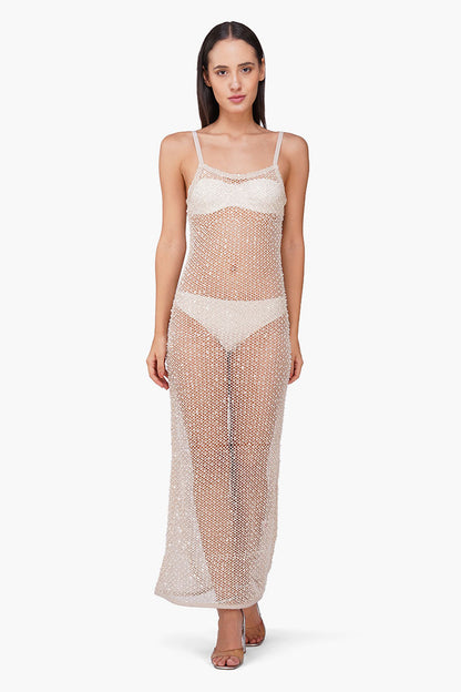 Set of 6 Silver Pearl Luxe Long Length Cover Up (S, M & L)