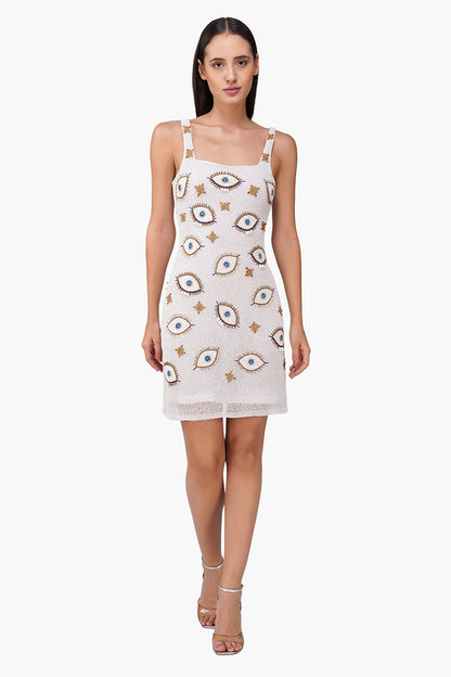 Pearl Eyedrop Embellished Bodycone Dress