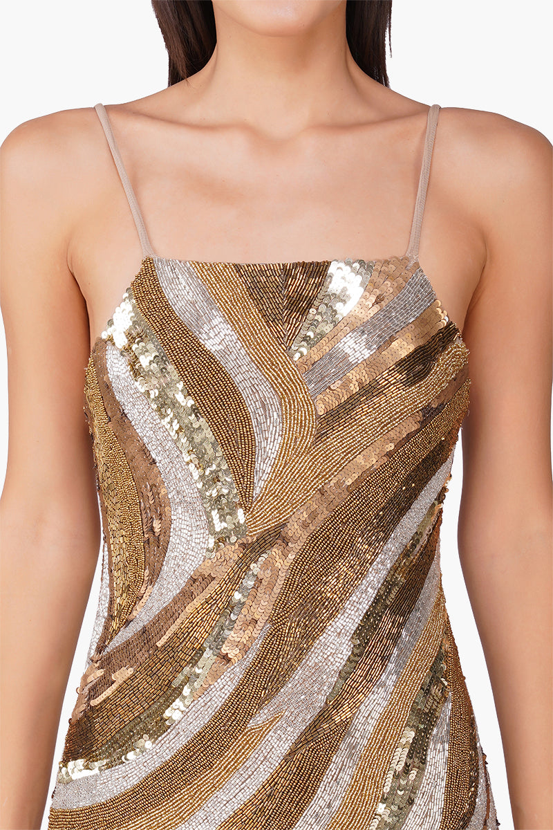 Set of 6 Golden Luxe Flicker Bodycone Dress (S, M & L)