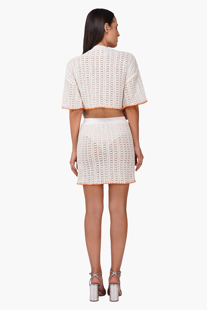 Set of 6 Coastel Patch Crochet Embellished Crop Oversized Shirt (S, M & L)