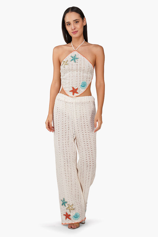 Set of 6 Coastel Patch Crochet Embellished Hanky Top (S, M & L)