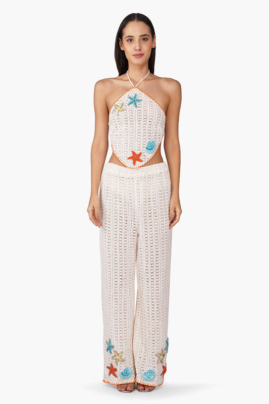 Set of 6 Coastel Patch Crochet Embellished Pant (S, M & L)