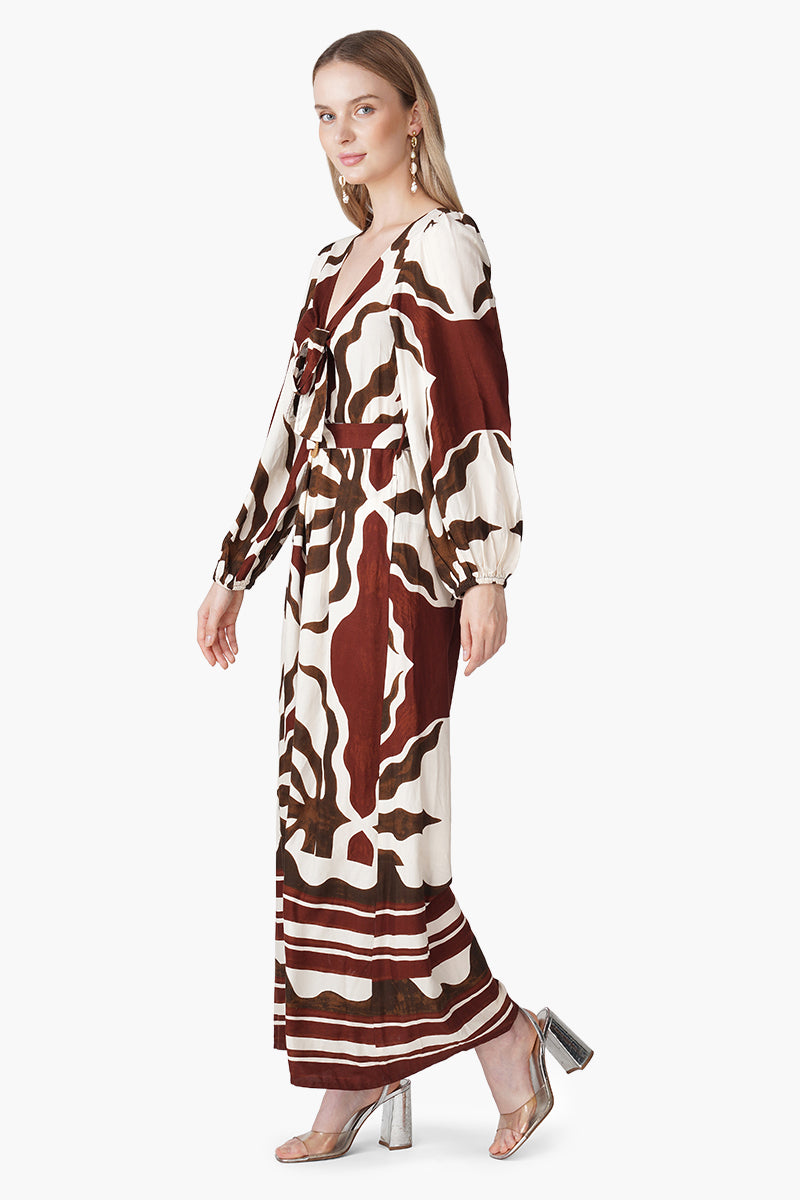 Set of 6 Tribal Print Red Jumpsuit  (S, M & L)