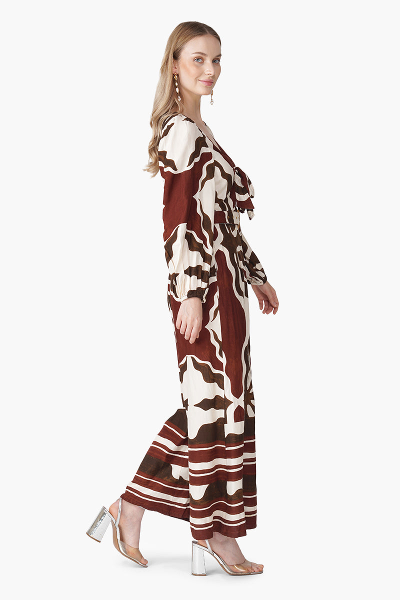 Set of 6 Tribal Print Red Jumpsuit  (S, M & L)