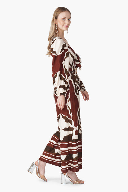 Set of 6 Tribal Print Red Jumpsuit  (S, M & L)