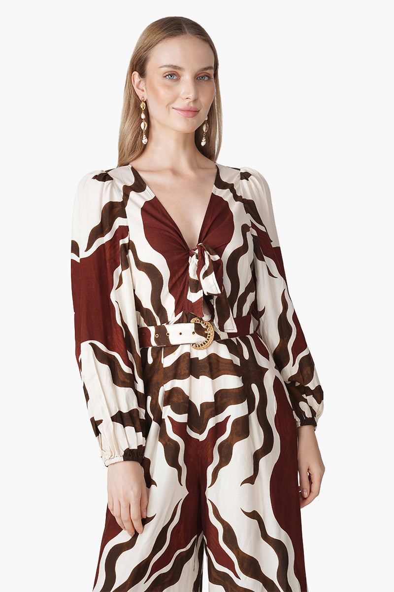Set of 6 Tribal Print Red Jumpsuit  (S, M & L)