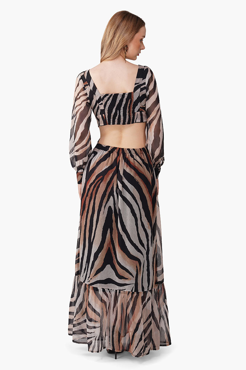 Set of 6 Luxe Leopard Printed Embellished Maxi Dress (S, M & L)