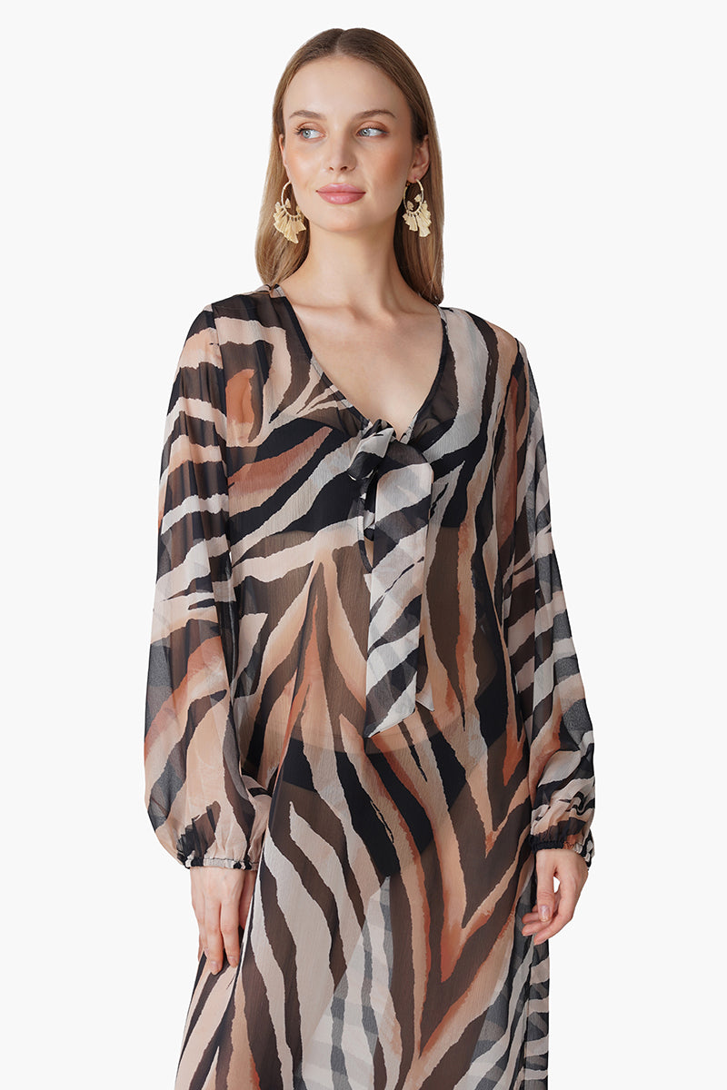 Set of 6 Luxe Leopard Printed Knoted Cover Up (S, M & L)