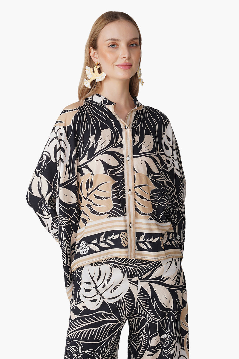 Set of 6 Monochrome Botanical Printed Shirt  (S, M & L)