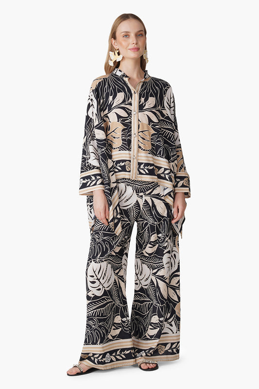 Set of 6 Monochrome Botanical Printed Pants (S, M & L)