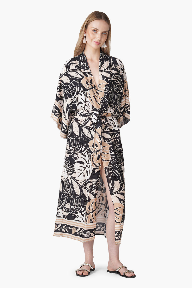 Set of 6 Monochrome Botanical Printed Cover Up (S, M & L)