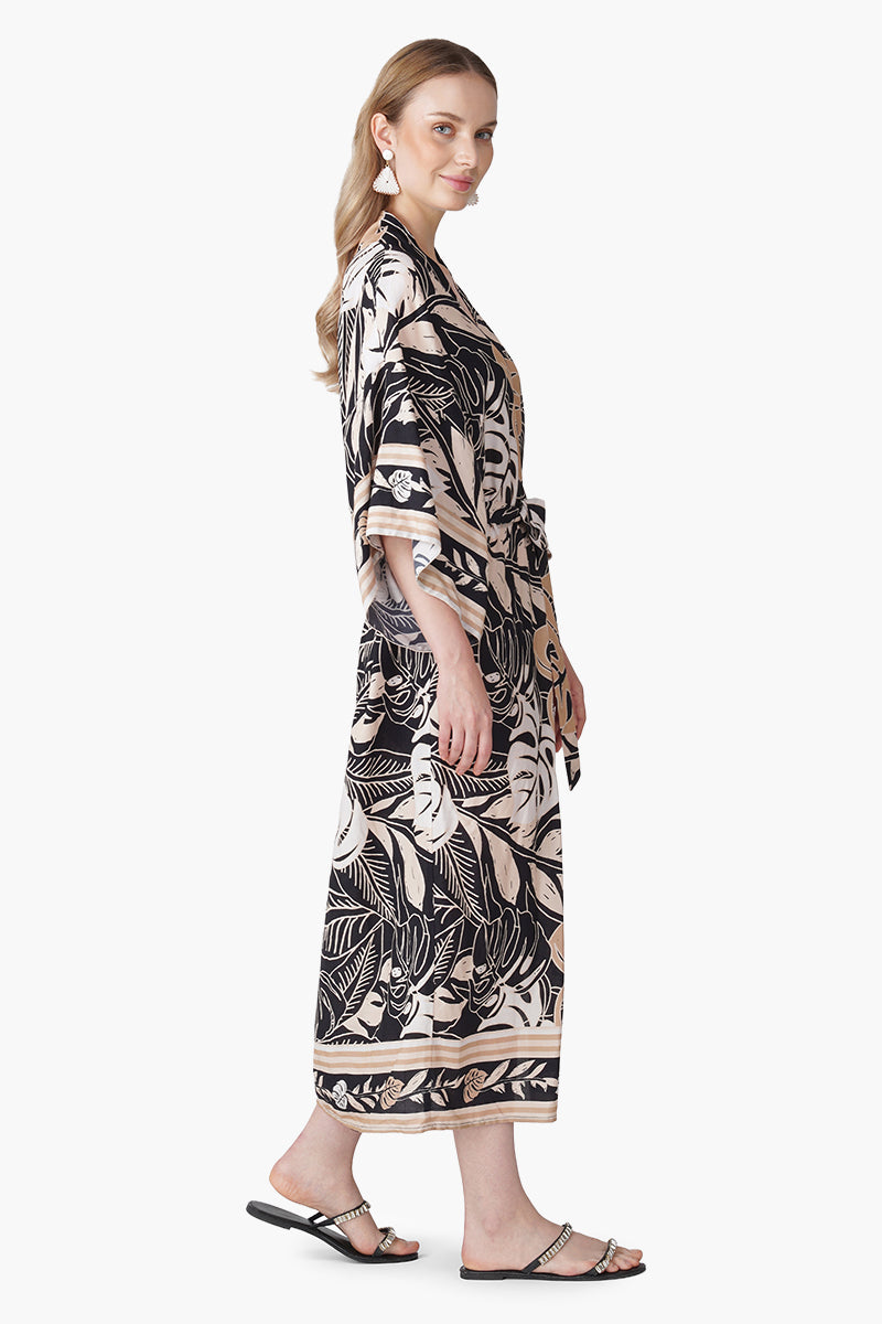 Set of 6 Monochrome Botanical Printed Cover Up (S, M & L)