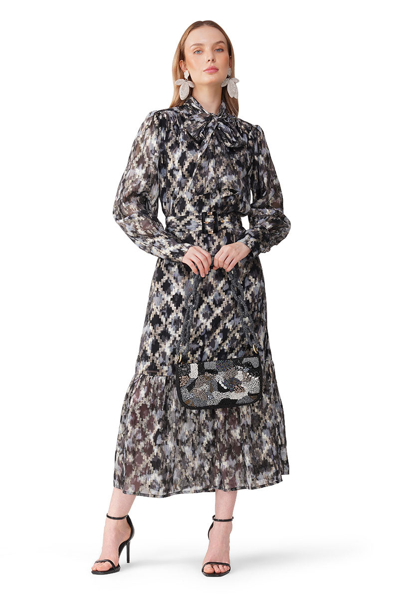 Set of 6 Grey Golden Muse Maxi Dress (S, M & L)