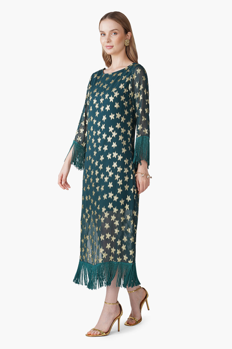 Set of 6 Starbloom Green Fringes Dress (S, M & L)