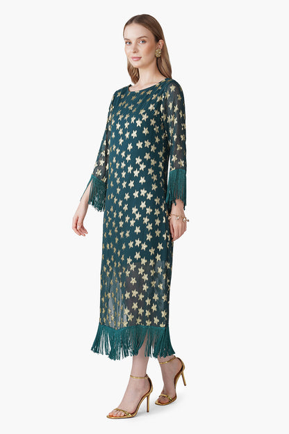 Set of 6 Starbloom Green Fringes Dress (S, M & L)