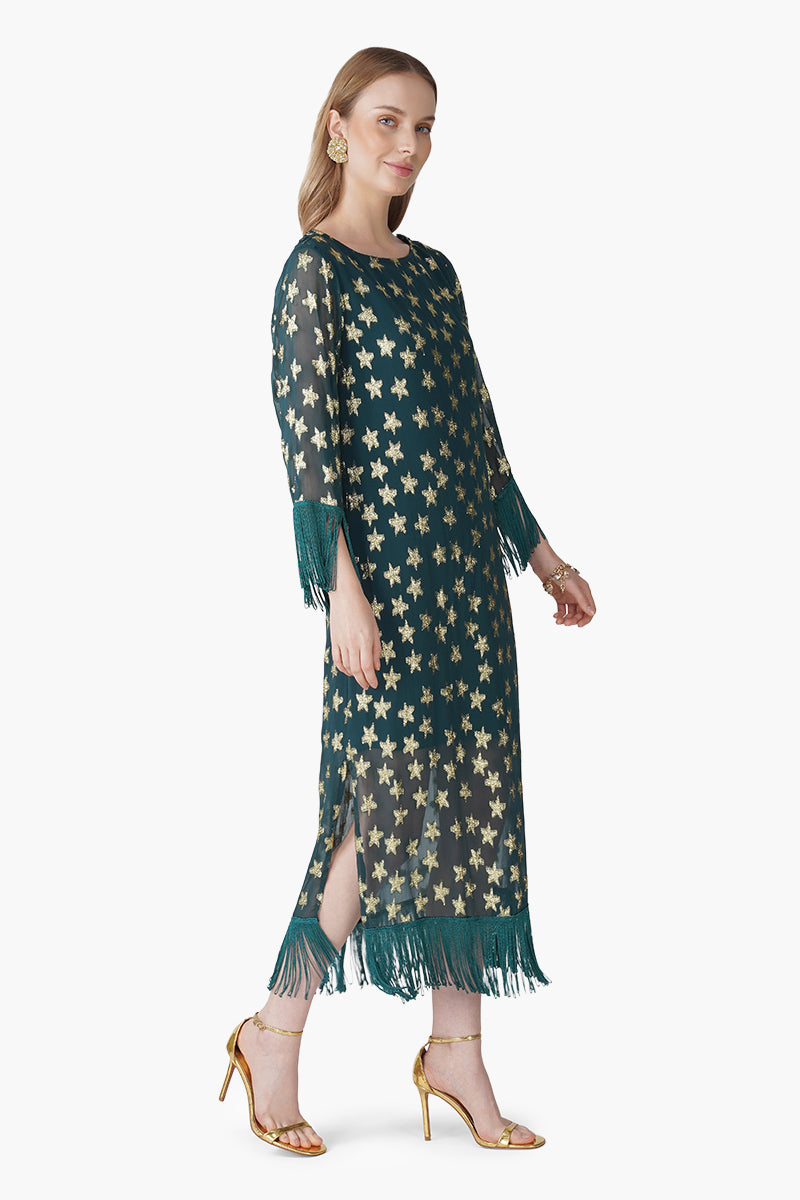 Set of 6 Starbloom Green Fringes Dress (S, M & L)