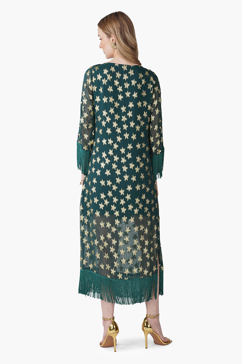 Set of 6 Starbloom Green Fringes Dress (S, M & L)