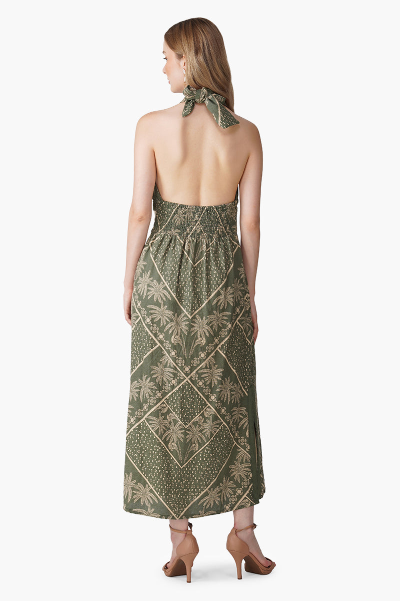 Set of 6 Green Paradise Palm Wrap Dress (S, M & L)