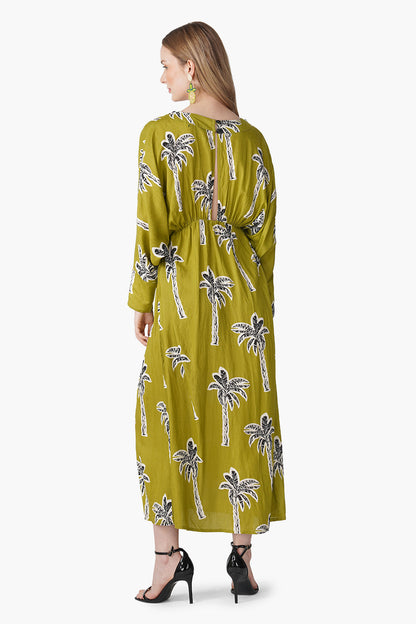 Set of 6 Green Bohemian Palm Printed Maxi Dress (S, M & L)